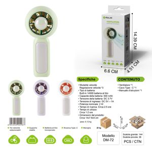 Ventilatore ricaricabile con maniglia DM-72