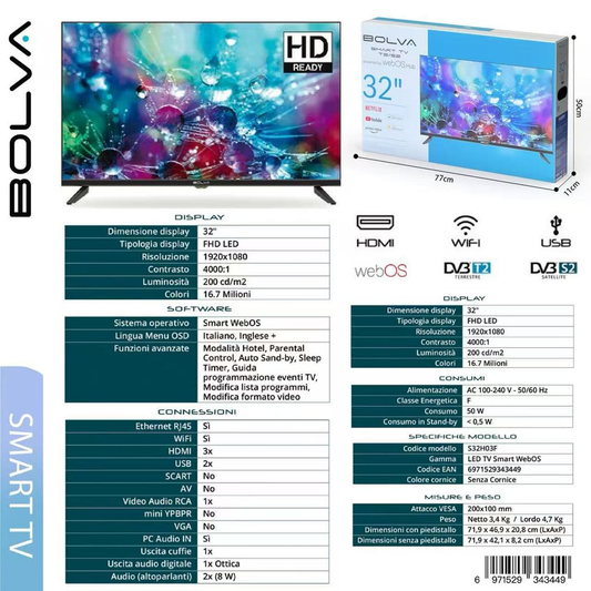 BOLVA S32H03F SMART TV DA 32 POLLICI HD