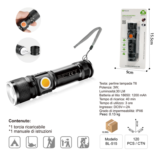 BL-515-XPE TORCIA RICARICABILE