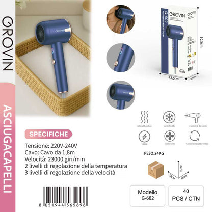 GROVIN G-602 Asciugacapelli 220v-240v 1800w