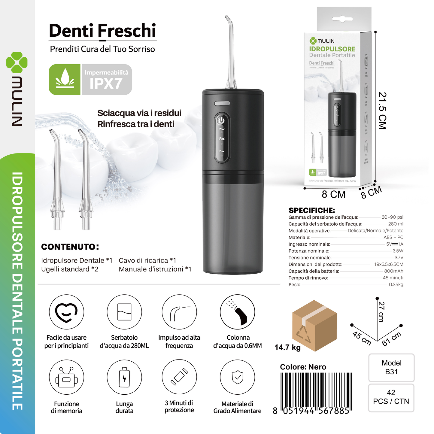 B31 Idropulsore per Denti da 280ml