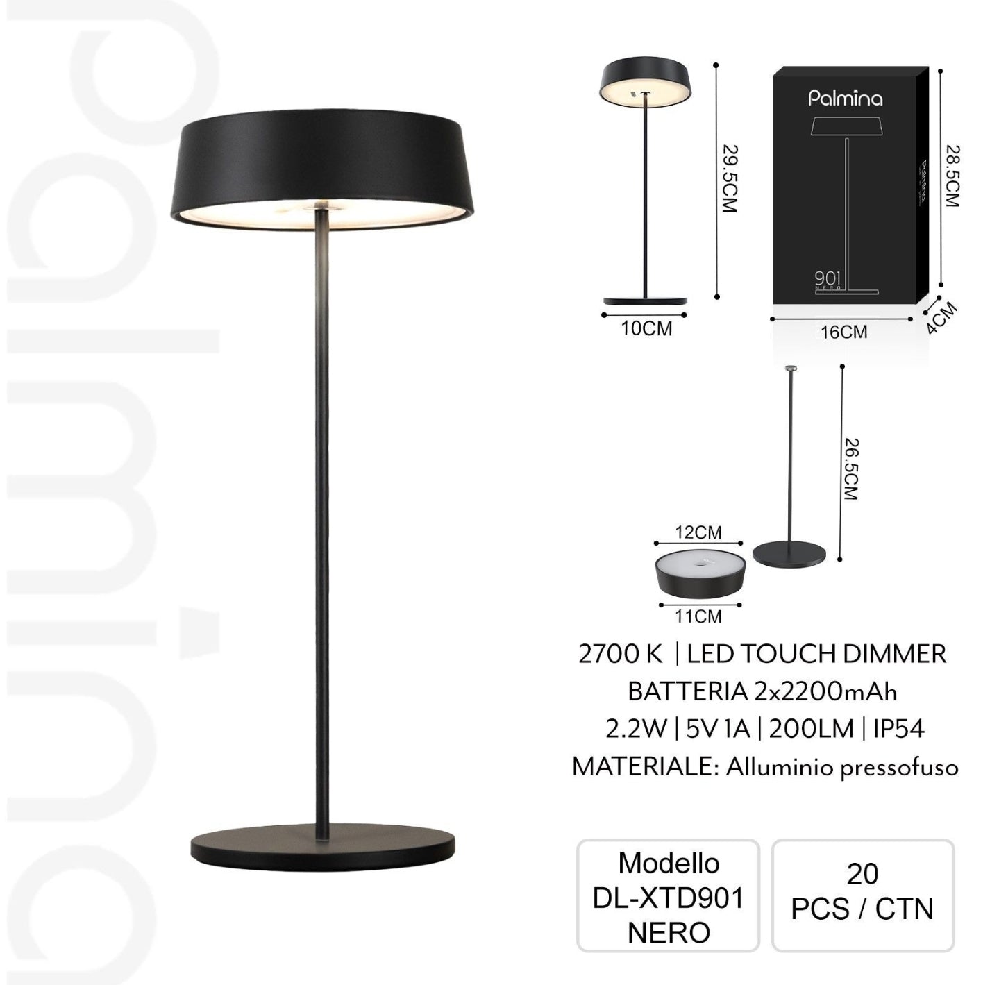 PALMINA XTD901 Magnetische Tischleuchte