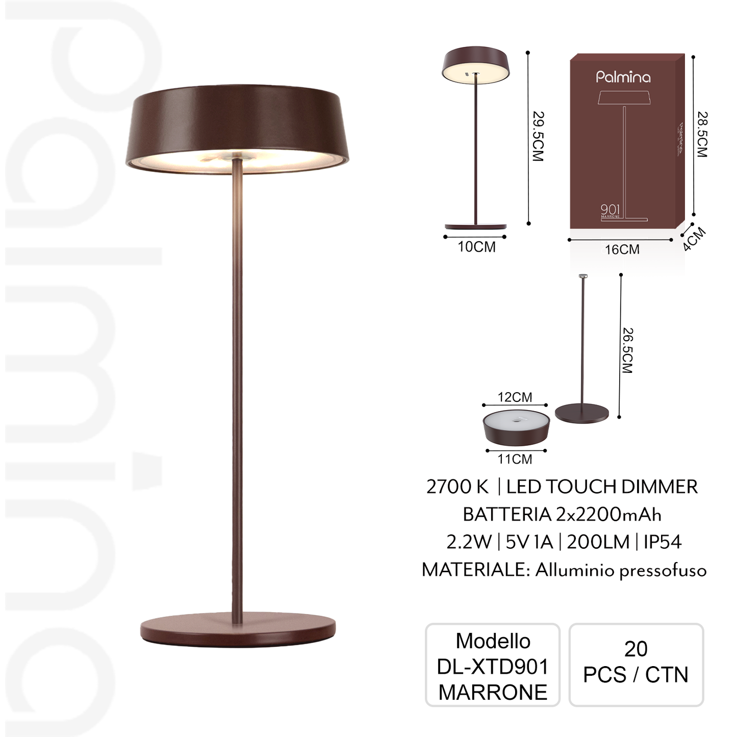 PALMINA XTD901 Magnetische Tischleuchte
