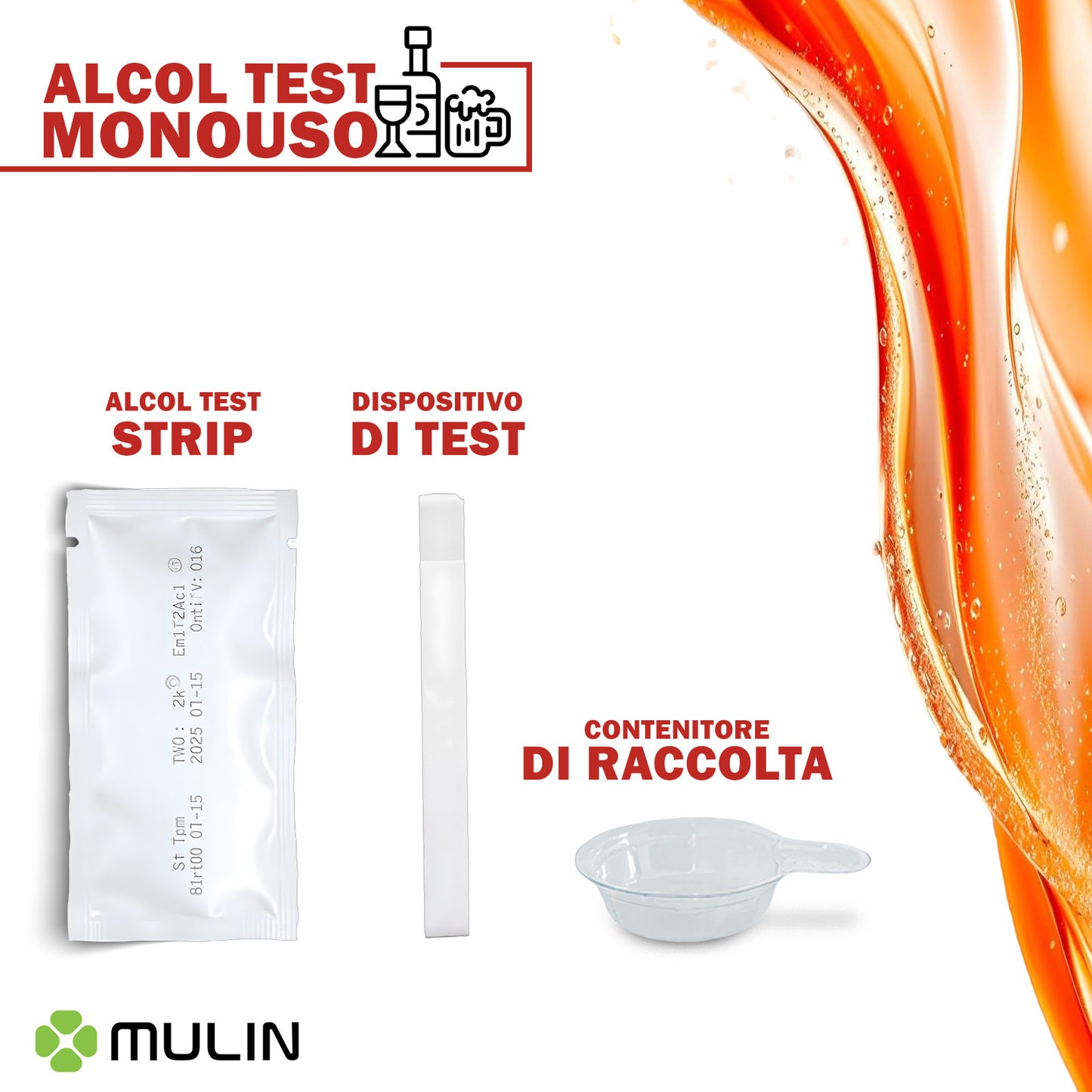 Mulin Alcol Test Etilometro Monouso