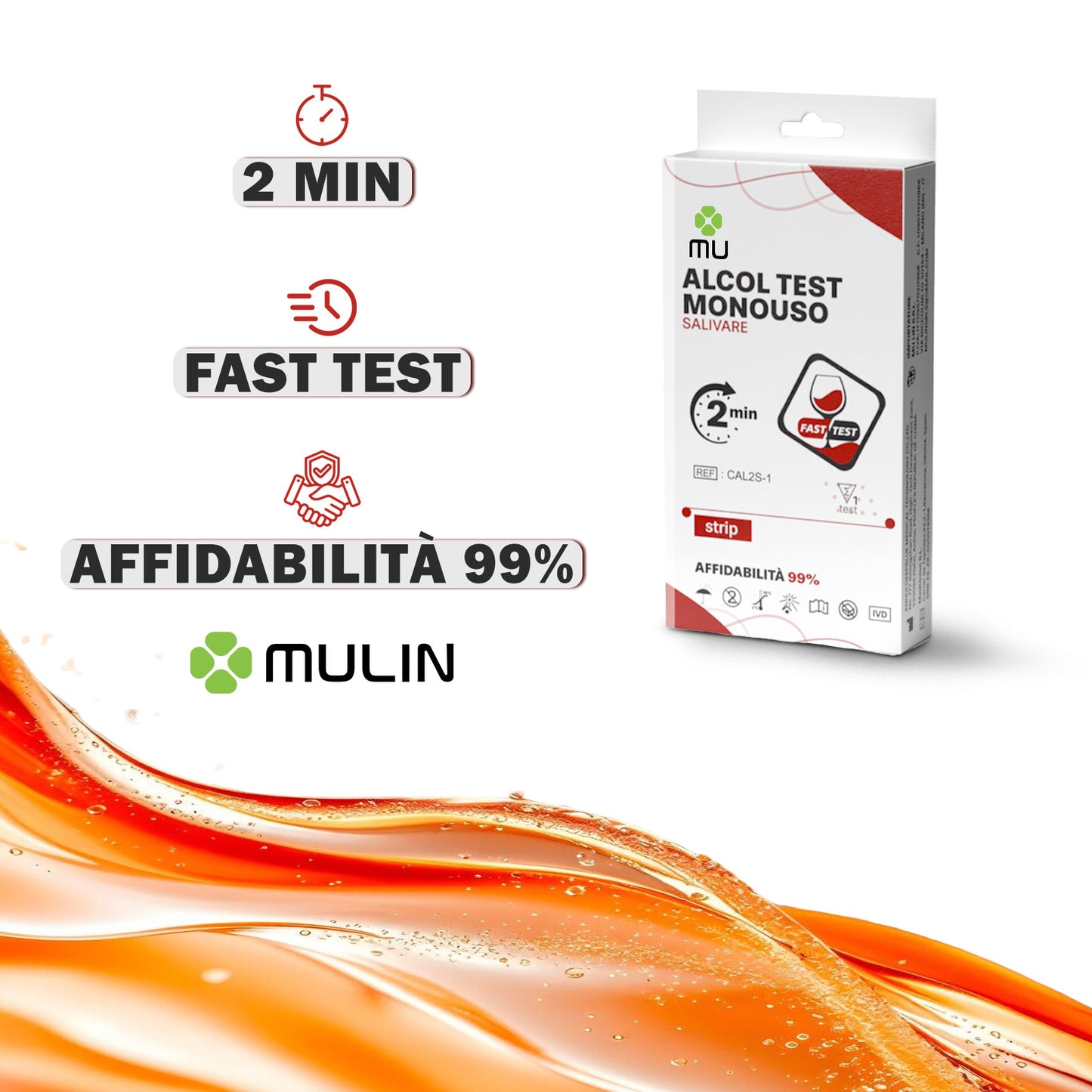 Mulin Alcol Test Etilometro Monouso