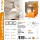 MARSI BUF01X Ventilatore da Soffitto con luce a LED 15W 50CM