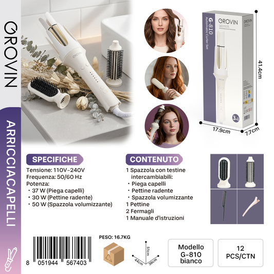 GROVIN G-810 Arricciacappelli Set 3-in-1 Bianco