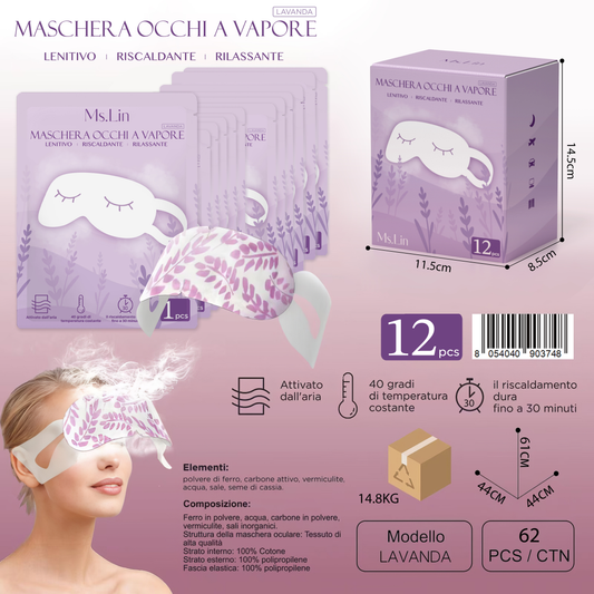 Maschera Occhi a Vapore da 12 Pacchi