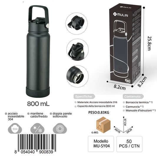 MU-SY04 Borraccia Termica 800ml