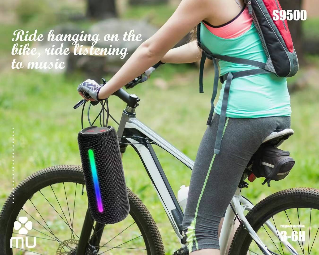 Tragbarer kabelloser RGB-Lautsprecher S9500 (schwarz)