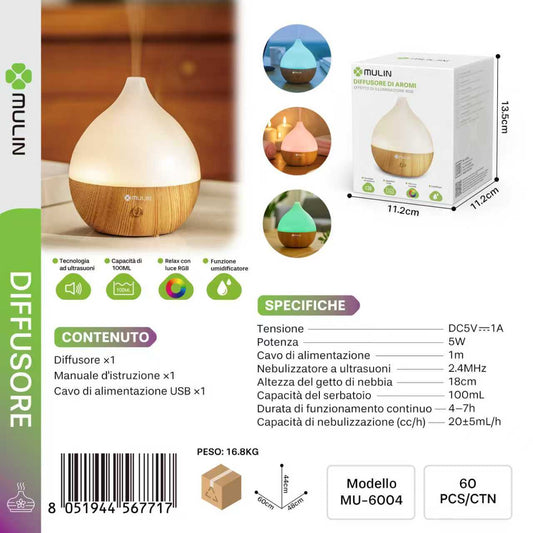 MU-6004 Diffusore di Aromi 100ml RGB