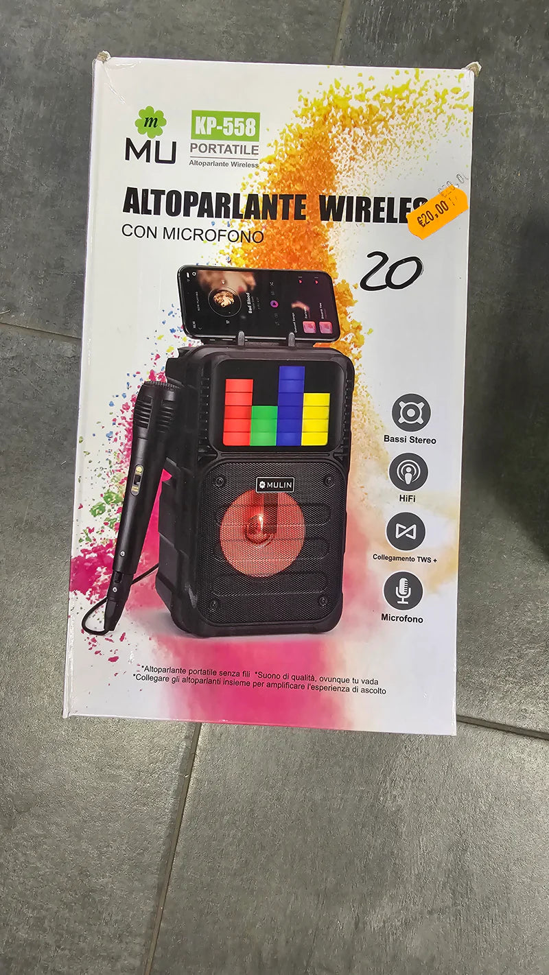 KP-558 TRAGBARER KARAOKE-LAUTSPRECHER MIT EINGEBAUTEM MIKROFON